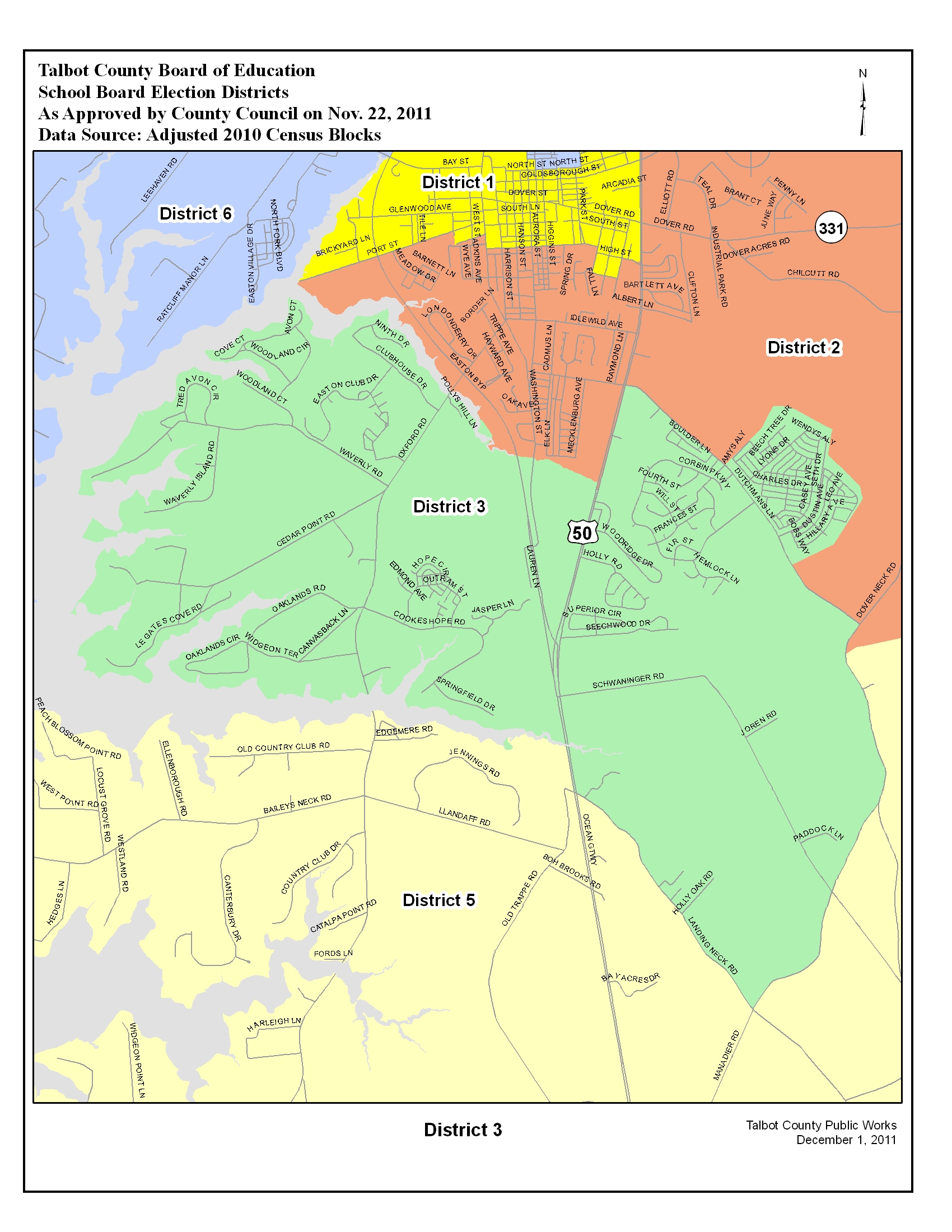 Election Districts Map Talbot County, MD